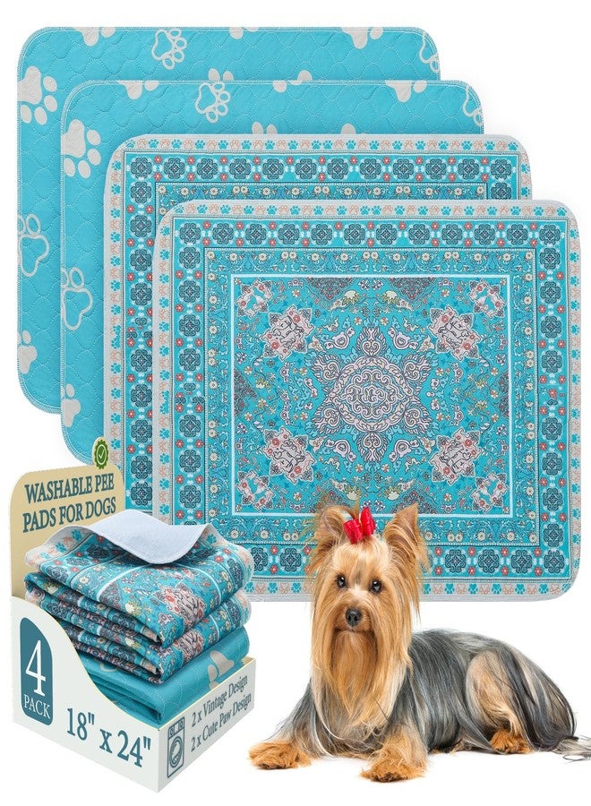 Homimp Washable Pee Pads for Dogs, 4 Pack Reusable Puppy Pads, Absorbent and Leakproof Dog Pee Pads, Non Slip Puppy Training Pads, Pet Mat for Floor, Crate, Couch, Whelping, 18"x24" - Image 1